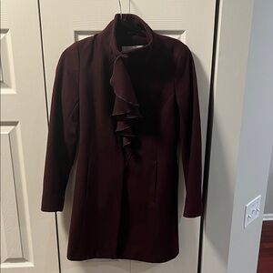 T Tahari Deep Burgundy Trench Coat